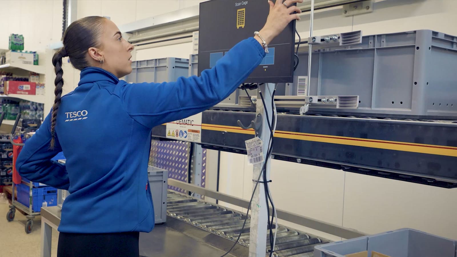 Worker in micro-fulfillment center Worker in micro-fulfillment center